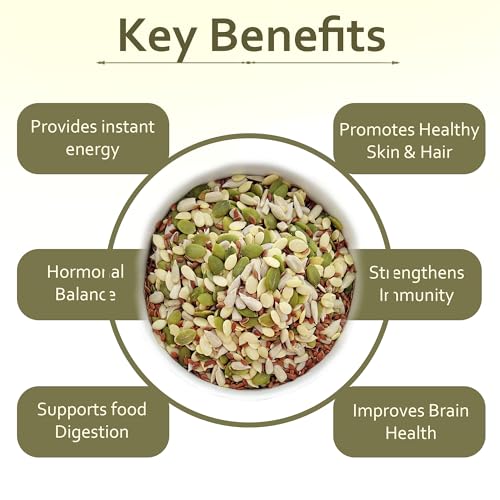 Image of Shine Organic Char Magaz Seeds - 4in1 Mix Seeds - 100 gm All in one (Watermelon Seeds, Pumpkin Seeds, Muskmelon Seeds, Flax Seeds) (100 GM)