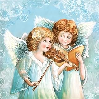 Angel Singing Angels Lunch Napkins 40pcs Winter Angel, Christmas Napkins for Decoupage