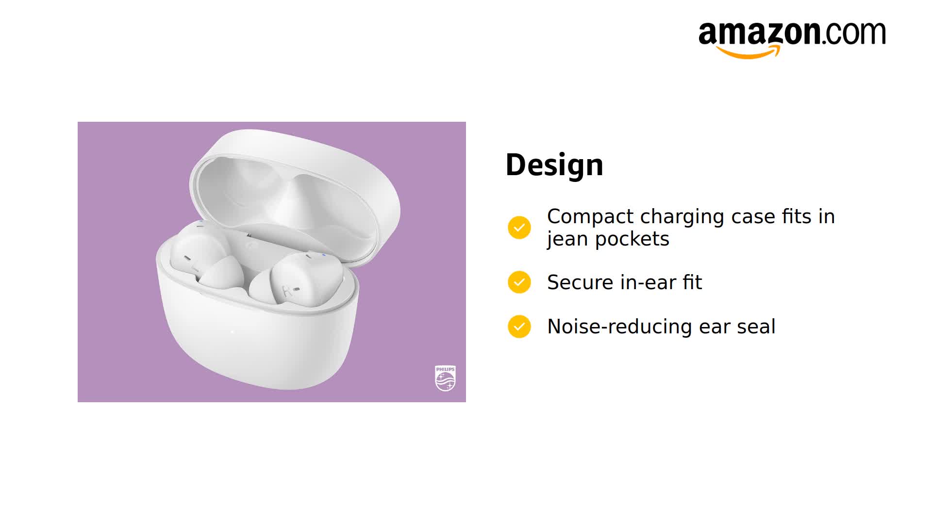 Amazon.com: Philips T2206 True Wireless Headphones with IPX4 Water