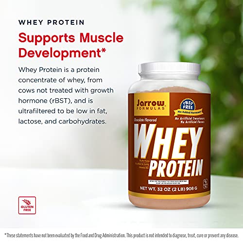 Jarrow Formulas Whey Protein, Chocolate - 908G Powder - Supports Muscle Development - Rich In Bcaas - Approx. 35 Servings #TOP2