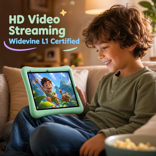 Image of ZZB 10 Inch Android 15 Tablet for Kids with Case, 8GB (3+5 Extended) RAM + 32GB Storage (Supports 1TB Micro SD), 6000mAh Long Battery, Dual Cameras, Android Tablets Tablets for Kids