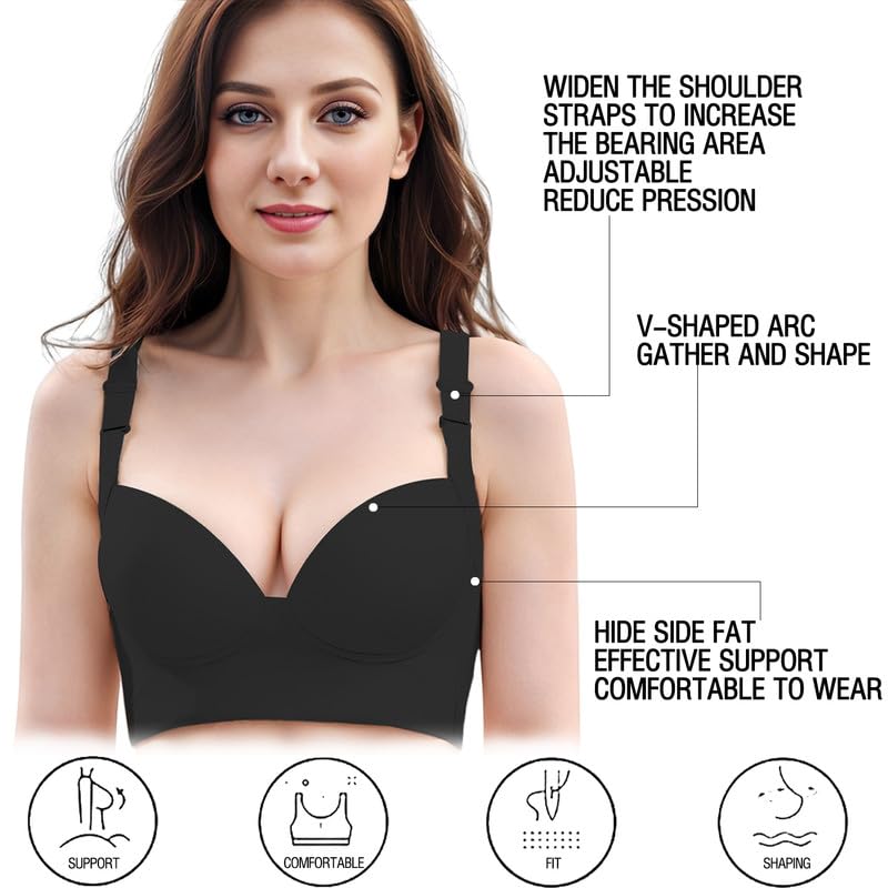 Women's Filifit Shapewear Uplift Bra Hide Back Fat Full Back Smoothing Coverage Bras Push Up3