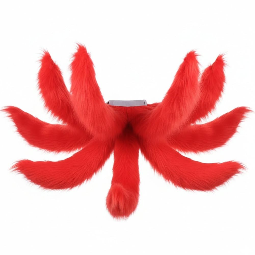Luxylei Plush Tail, Nine Tailed Tail Props Adult Fancy Dress Halloween Cosplay Costume Accessories