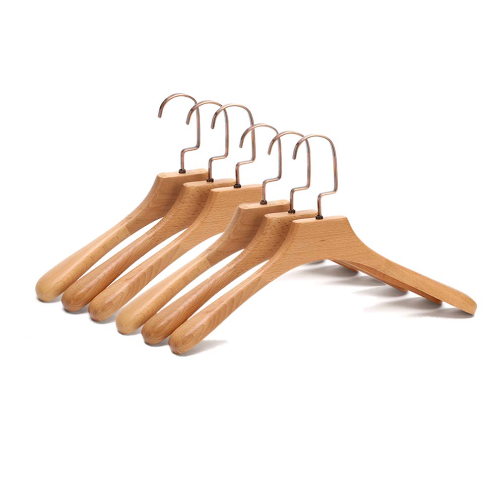 Grucce in legno di faggio premium, grucce for pantaloni con gancio girevole a 360 gradi con 2 clip antiruggine regolabili, for camicie, vestiti o pantaloni, grucce for pantaloni, set di 3/8787(Skirt H