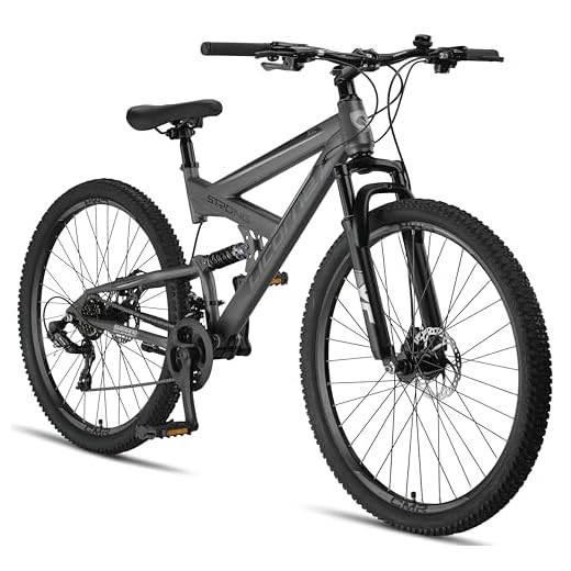 Licorne Bike Strong 2D Premium Mountain Bike en bicicleta de 26, 27,5 y 29 pulgadas para niños, niñas, mujeres y hombres, freno de disco delantero y trasero, 21 marchas, suspensión completa (29