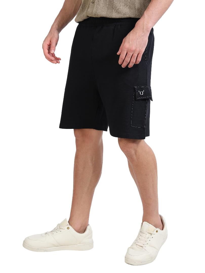 Men's Multi-Pocket Shorts Black-image-15