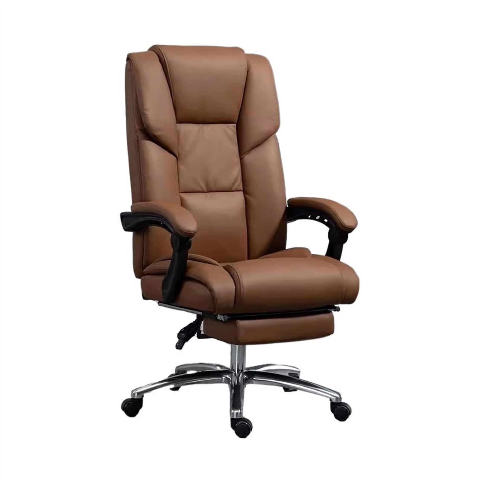 HTTGDGDH Ergonomic High Back Swivel Executive Office Chair - Adjustable Armrests Modern Gray Design For Home & Study Comfortable & Stylish Office Furniture,Bruin