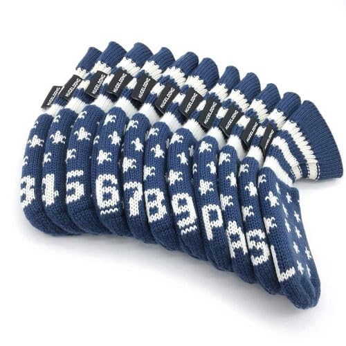 HUGELOONG Star Golf Iron Headcovers Set 11PCS(3~9,P,A,S,L) -Golf Club Head Covers Fit Most Irons-Navy