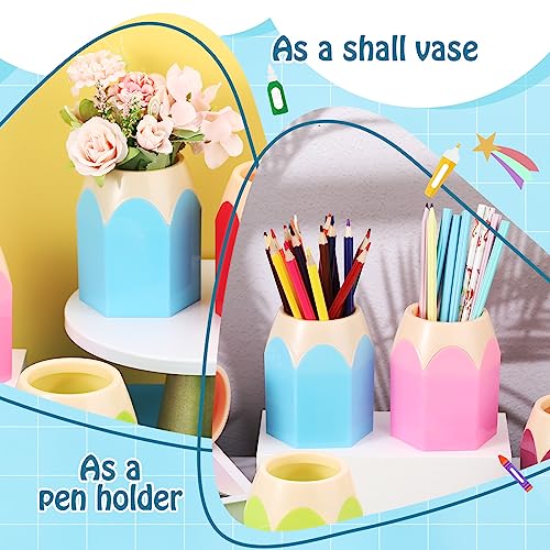 Yeaqee 20 Pcs Pencil Shaped Pen Holders Colored Pencil Storage Organizer Cute Pencil Holder Pen Cups Pencil Pot for School Classroom Office Supplies Desk Table Decoration Students Gift Prize, 5 Colors by Yeaqee - Image 4