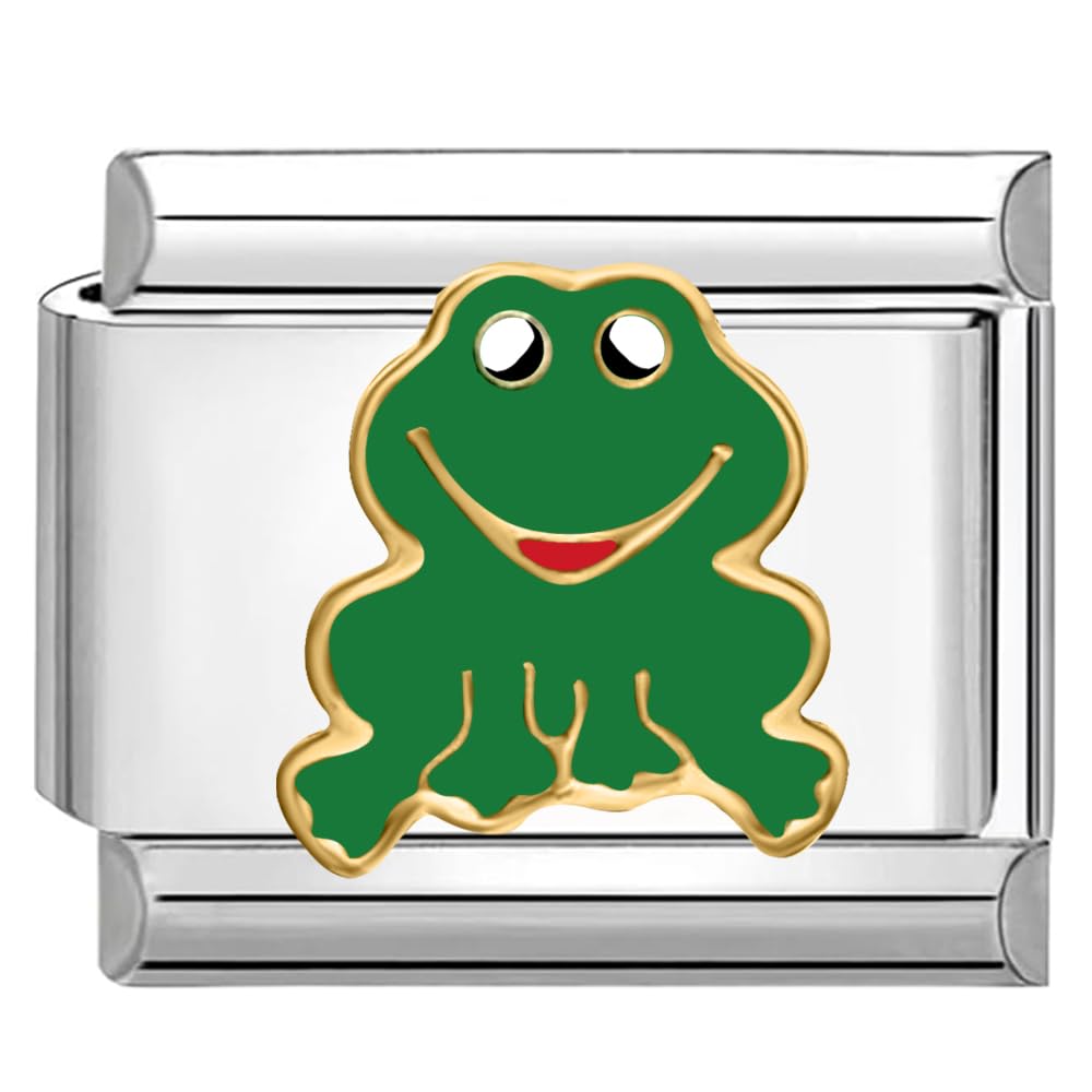 Quiges Fashion Jewels Charmes italiens 9mm grenouille drôle