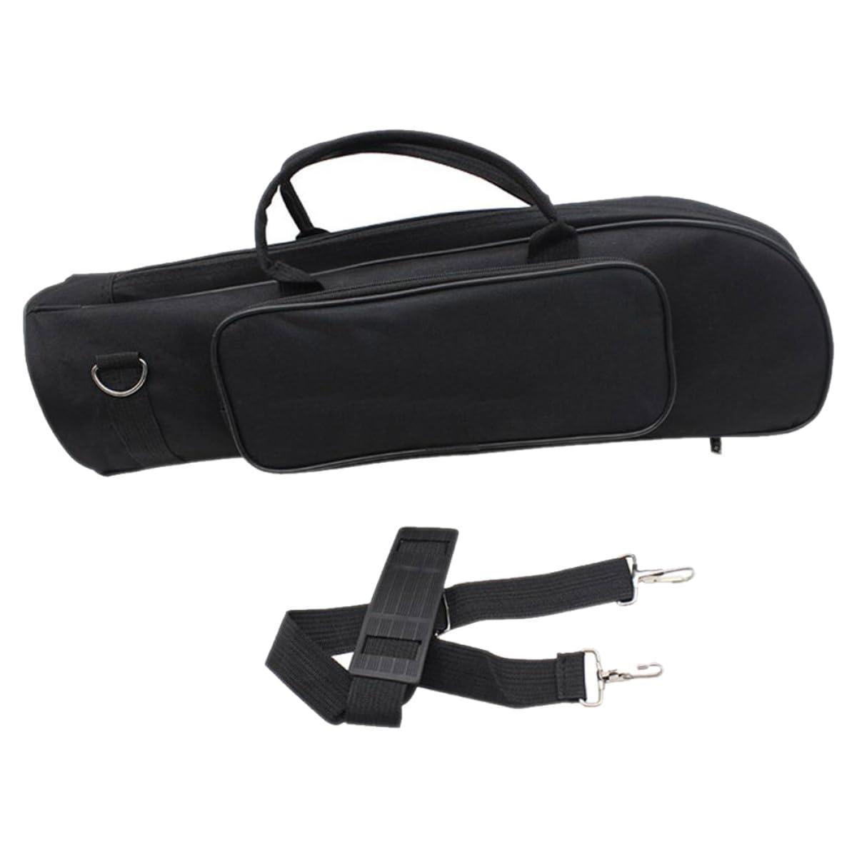 UKCOCO Funda para Trompeta Pequeña de Tela Oxford Acolchado, Bolsa para Músicos Jóvenes Correa de Hombro y Compartimentos para Accesorios, Estuche Resistente para Transporte Seguro
