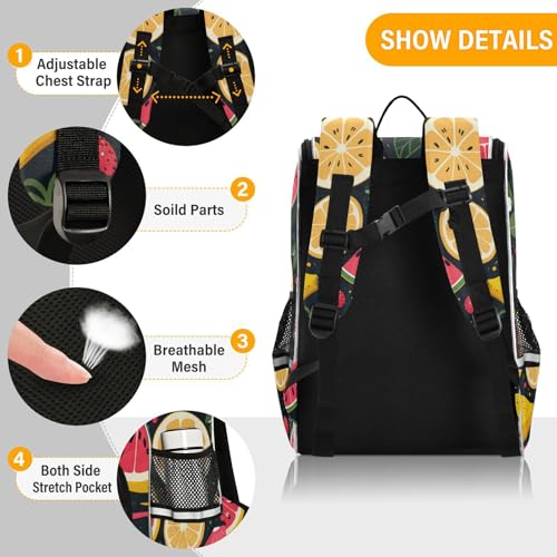 Mochila de viaje con acabados resistentes y diseño ergonómico de frutas 2