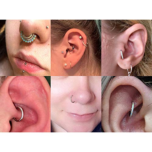 Funlmo 16G Daith Helix Earrings Opal Cartilage Earring Hoop Tragus Rook Snug Helix Piercing Jewelry Septum Jewelry 6Mm Gold… #TOP2
