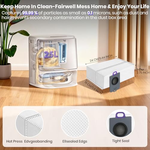 Image of 21 Pack Replacement Accessories Parts for Narwal Flow Replacement Parts Compatible with Narwal Flow Robotic Vacuum Parts with 2 Roller Brush,2 Mops,4 HEAP,6 Dust Bags,6 Side Brushes,1 Brush