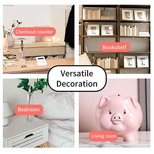 Pig World 11'' Pink Large Piggy Bank For Adults Must Break To Open,Ceramic Coin Bank,Piggy Bank For Boys,Girls Money Box Jar,Safe For Kids,Savings,Alcancias De Dinero Para Adultos Niños,Money Saver #TOP4