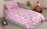 ✅ Completo copripiumino singolo double face di Hello Kitty, 100% cotone di ottima qualità, ipoallergenico e perfetto come idea regalo per bimbi.
