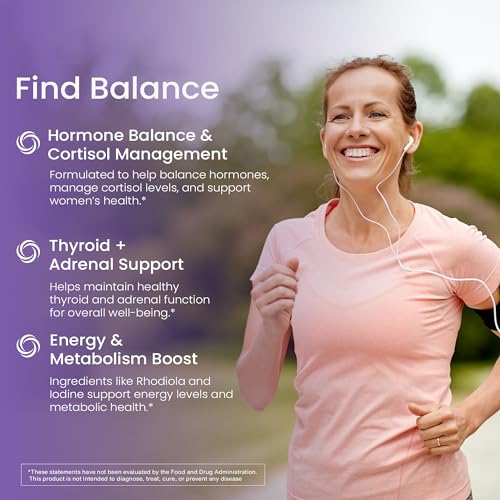 wellpath soothe hormone balance for women  cortisol supplements for women  thyroid support mood support amp metabolism booster  adrenal support  rhodiola selenium iodine  adaptogens 60 ct