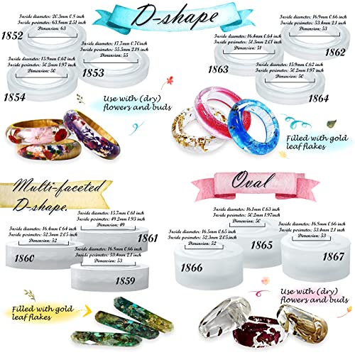 Funshowcase Resin Ring Silicone Mold For Liquid Clay Crafting, Resin Epoxy, Jewelry Making 24-Count #TOP1