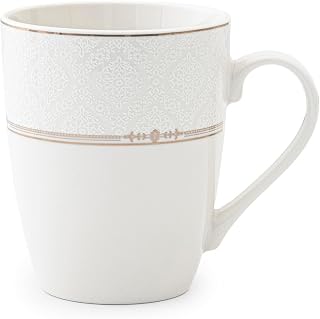 Shallow by Cuisine Art ISLA New Bone China Mug 355 ml – Classic White Coffee & Tea Mug for Daily Use, Brunch, Coffee Station, Ramadan, Eid, Diwali & Gifting