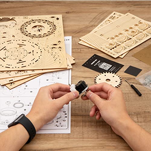 Rokr 3D Puzzles For Adults Orrery Music Box Wooden Model Building Set, Diy Wood Craft Kit Solar System Kit Stem Toys Gifts For Teens Boys/Girls Hobbies For Man/Woman #TOP3