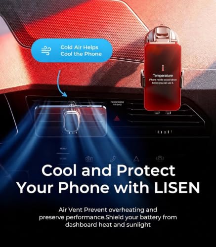 Image of LISEN for MagSafe Car Mount,360 Adjustable Vacuum Magnetic Phone Holders for Your Car, for iPhone 17 Pro Max 16 15 14 13 12 Plus Air for All Smartphones