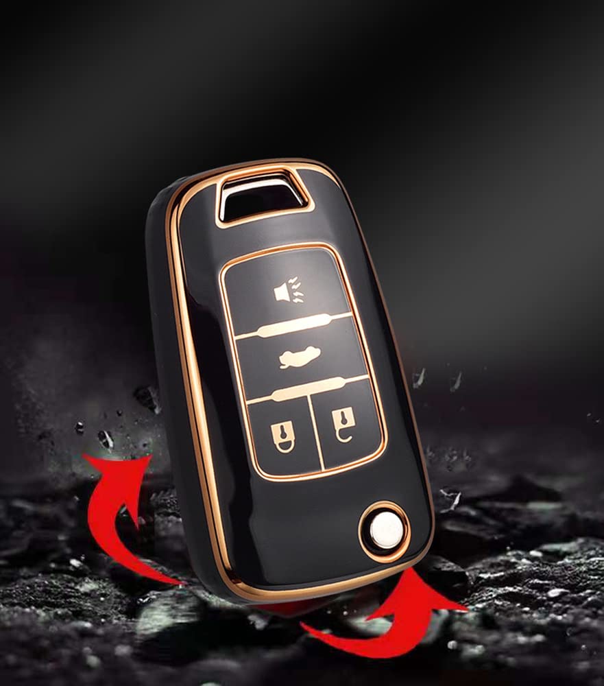 Custodia Chiave Auto Ontto In TPU Beige | Adatta Per Opel (Astra, Corsa, Mokka, Meriva, Grandland) E Chevrolet (Cruze, Aveo, Equinox, Captiva) | Protezione 4 Tasti | Portachiavi Incluso