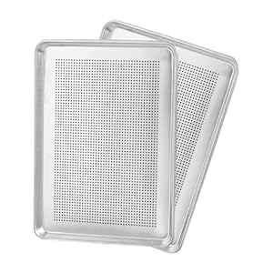 2Pcs Aluminum Sheet Pans Commercial Bakeries Cake Buns Pans Bakings Tray Large Pizza Pans Nonstick Cookie Bakings Sheet Bakeries Cake Buns Pans