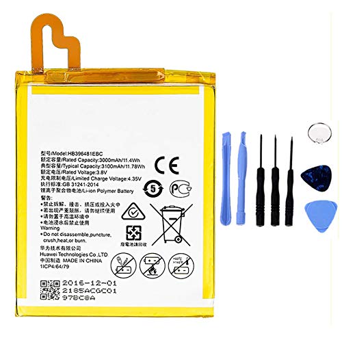 BATTERIA COMPATIBILE CON PER HUAWEI G8 G8X HONOR 5X ASCEND G7 PLUS HB396481EBC AD ALTA CAPACITÀ 3000MAH CON KIT SMONTAGGIO INCLUSO by Ellenne Store