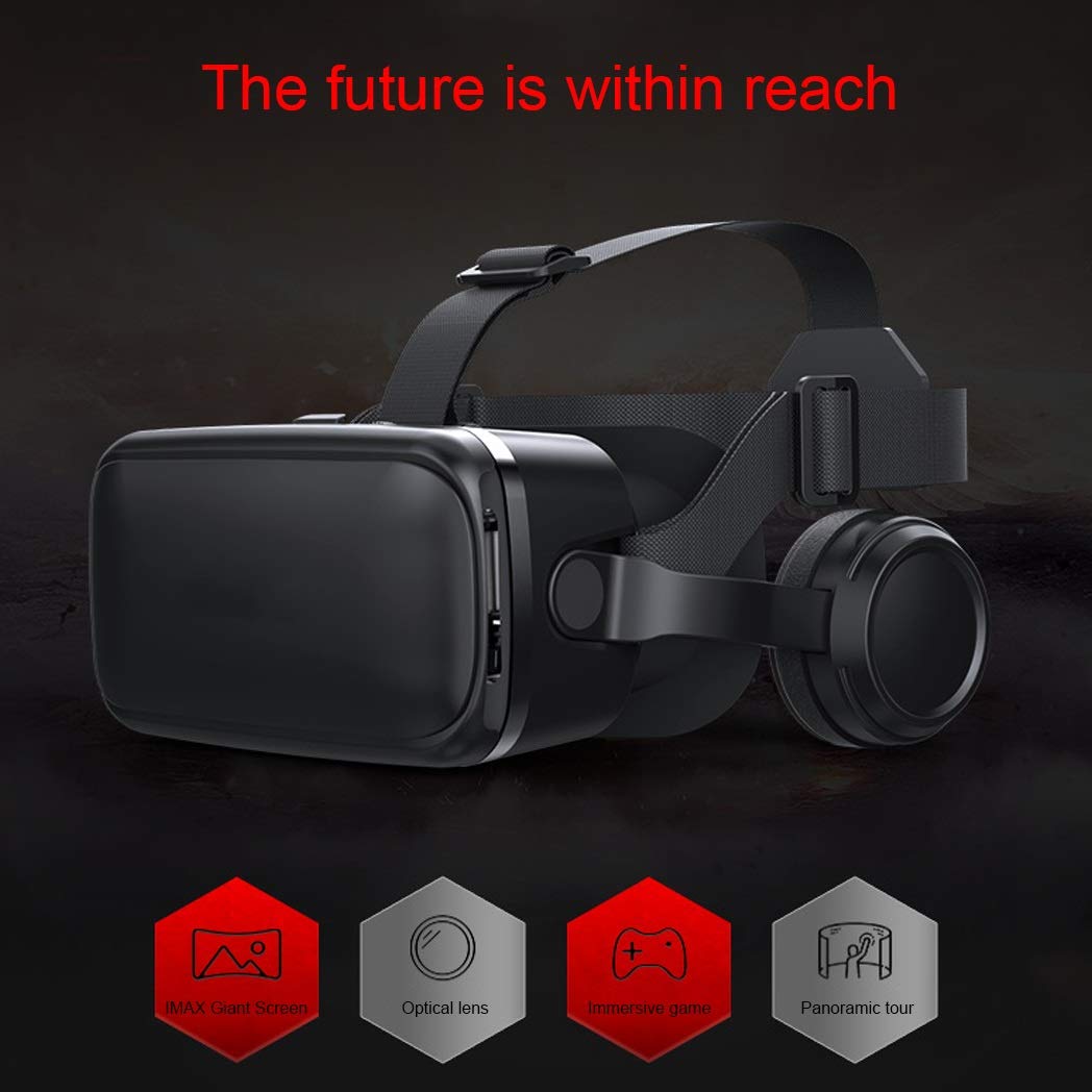 RSGK Auriculares de Realidad Virtual, Gafas 3D VR con Controlador, para teléfonos Inteligentes 4.7 "-6.0", adecuados para Juegos en 3D y Regalos de Video para niños y Adultos
