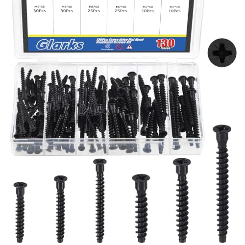 Glarks 130 M5 x 35/40/50mm M7 x 40/50/70mm Pozi-Flat Head Confirmat lWLbg ubN J[{X`[ NX Zt^bsO˂ Pozi Drive ƋlW LrlbgA