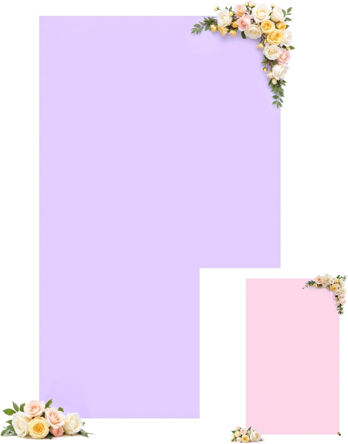 Pink and Purple Arch Cover, Square Arch Backdrop Cover 6.6FT x 4FT, Arch Covers Stretchy Backdrop Spandex Fitted Double-Color for Birthday Party Baby Shower Anniversary Ceremony Banquet Decoration