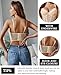 Avidlove Bralette de Encaje para Mujer Cuello en V corsé con espalda cruzada con aros y tirantes ajustables Beige X-Large