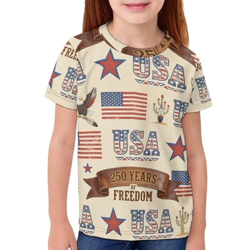 Image of Kids Graphic T-Shirt Boys Girls Novelty Tees Top Short Sleeve Shirts Summer Blouses 3-16