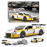 Ya en mundofriki.es: Mattel Brick Shop Hot Wheels Elite Series Juego de construcción del Audi R8 LMS de 2015 con 820piezas, Detalles realistas y Pegatinas para personalizarlo, JFT18