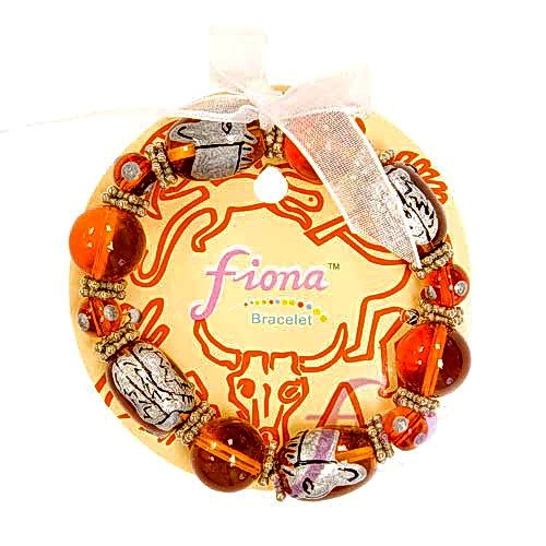 Linpeng Lampwork Glass Beads Stretch Bracelet For Men Women Kids-Handmade Painted Horse, Cowboy Boots, Amber #TOP2
