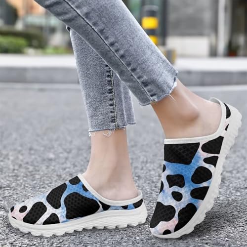 FOR U DESIGNS Women's Slip on Mules Lightweight Comfortable Breathable Open Back Flats for Casual Walking Summer Shoes4