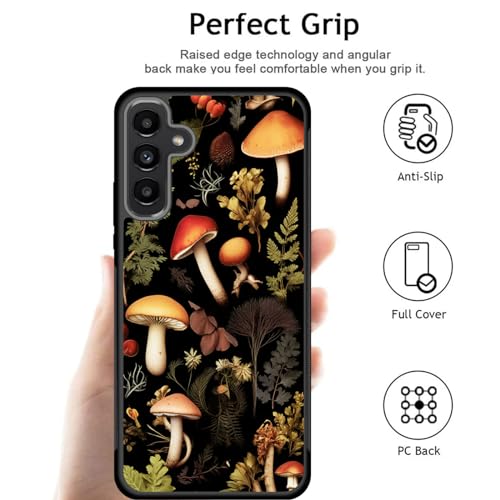 ZQLPLZR for Galaxy A25 5G Case,Tire Anti-Skid Edges Cute Design Shockproof Bumper Full Protection Black Back Cover for Samsung Galaxy A25 5G 6.5 Inch,Forest Mushrooms - image 7