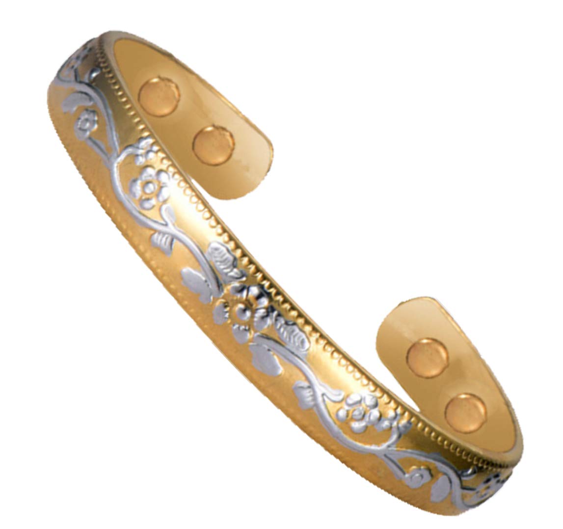 Pure Copper Magnetic Bracelet, for Arthritis and Carpal Tunnel Pain Relief, Copper Bracelet for Women Men, Brushed Copper (Plum Blossom), Copper