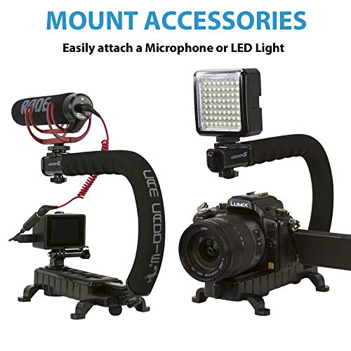 Cam Caddie Scorpion Jr Camera Stabilizer - Collapsible Stabilizing Smartphone Handle For All Dslr, Gopro, Mobile Phones With Integrated Cold Shoe And 1/4-20 Threaded Mounting Knob - Black #TOP3