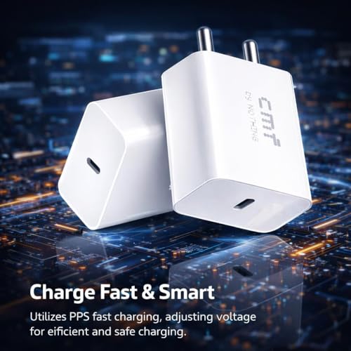 Image of Original CMF 33W C-Type PPS Rapidly Charging Adapter for Nothing Phone 4A /4A Pro /3 /3a /3a Pro /3a Lite /2 /2a /2a Plus /1 /CMF Phone 1 /2 /2 Pro /Pixel 10 /9 /Tablet /Chromebook-33 Watt USB C Fast Charger-White