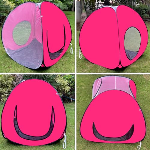 Image of Play House Foldable One Side Round Tent House for Kids Lightweight and Portable |Foldable Tent House for Kids Activity Indoor Outdoor |Play Tent House for Multi Purpose| Play Tent House (Pink-2)