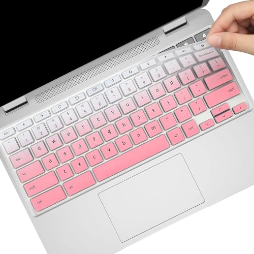 Image of MUBUY-GOL Keyboard Cover for 2024 New Acer Chromebook 314 514 CB314-4HT CB514-3H/3HT, Chromebook Plus Enterprise 514 CBE574-1/CBE574-1T, Chromebook 515 CB515-2H/CB515-2HT CBE595-1/CBE595-1T-Ombrepink