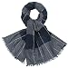 LINDENMANN Herren Schal Sommer / 100% Baumwolle, Herrenschal, blau-weiss