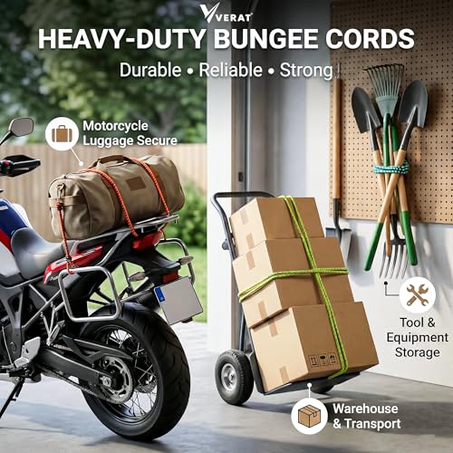 Image of VERAT High Strength Stretchable Elastic Rope /Bungee Cord - Versatile for Hanging Clothes, Tying Behind Bikes, etc. (2m + Expandable) (Multicolour, Pack of 3)
