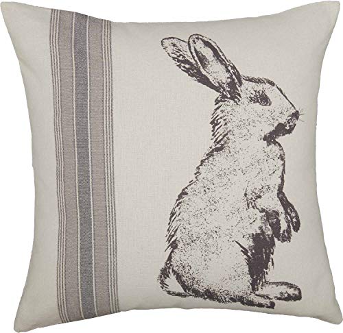 In The Meadow Throw Pillow Cover, 20" L X 20" W, Rabbit Spring Garden Décor, Easter Bunny Sofa Or Bedroom Decoration #TOP1