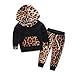 TIFENNY Baby Kids Long Sleeve Floral Print Tracksuit Top +Pants Sets (3T, black)