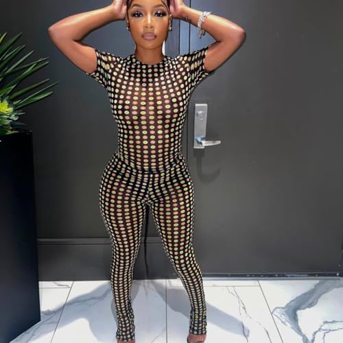 Image of Club Outfits for Women Sexy Clubwear Stretchy Mesh See Through Sexy Two Piece Outfits for Women Club Night 2025