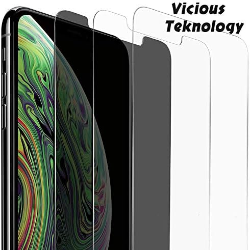ALLEASA 3D Full Coverage Film HD Clear 9H Surface Hardness Tempered Glass Screen Protector, Anti - Scratch for iPhone X/iPhone 10 - Black - 2 Piece