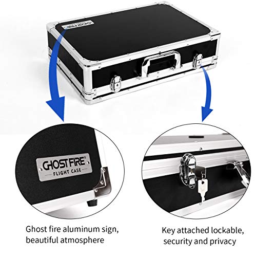 GHOSTFIRE Guitar Multi Effect Pedal Case 17.9x11.6x4.2in ,with Pedal Mounting Tape Fastener,Sturdy Locking Aluminum ,T series T-EC8