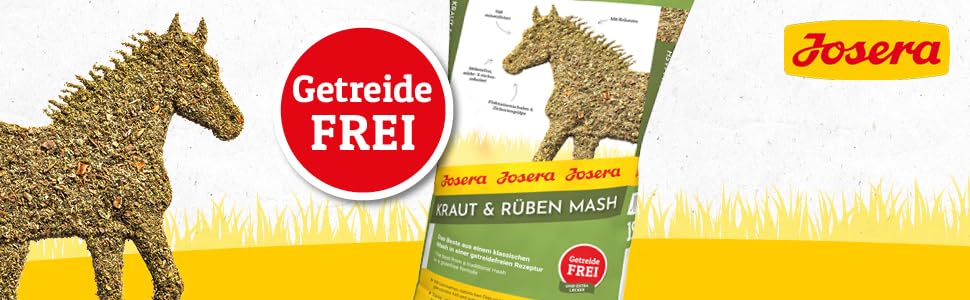 JOSERA Kraut & Rüben Mash (1 x 15 kg) | Premium Pferdefutter Mash | Pferdefutter mit Leinsamen | Stärke- und zuckerreduziert | voll mineralisiert | 1er Pack